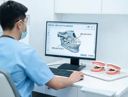 Clinical engineer at dental planning console